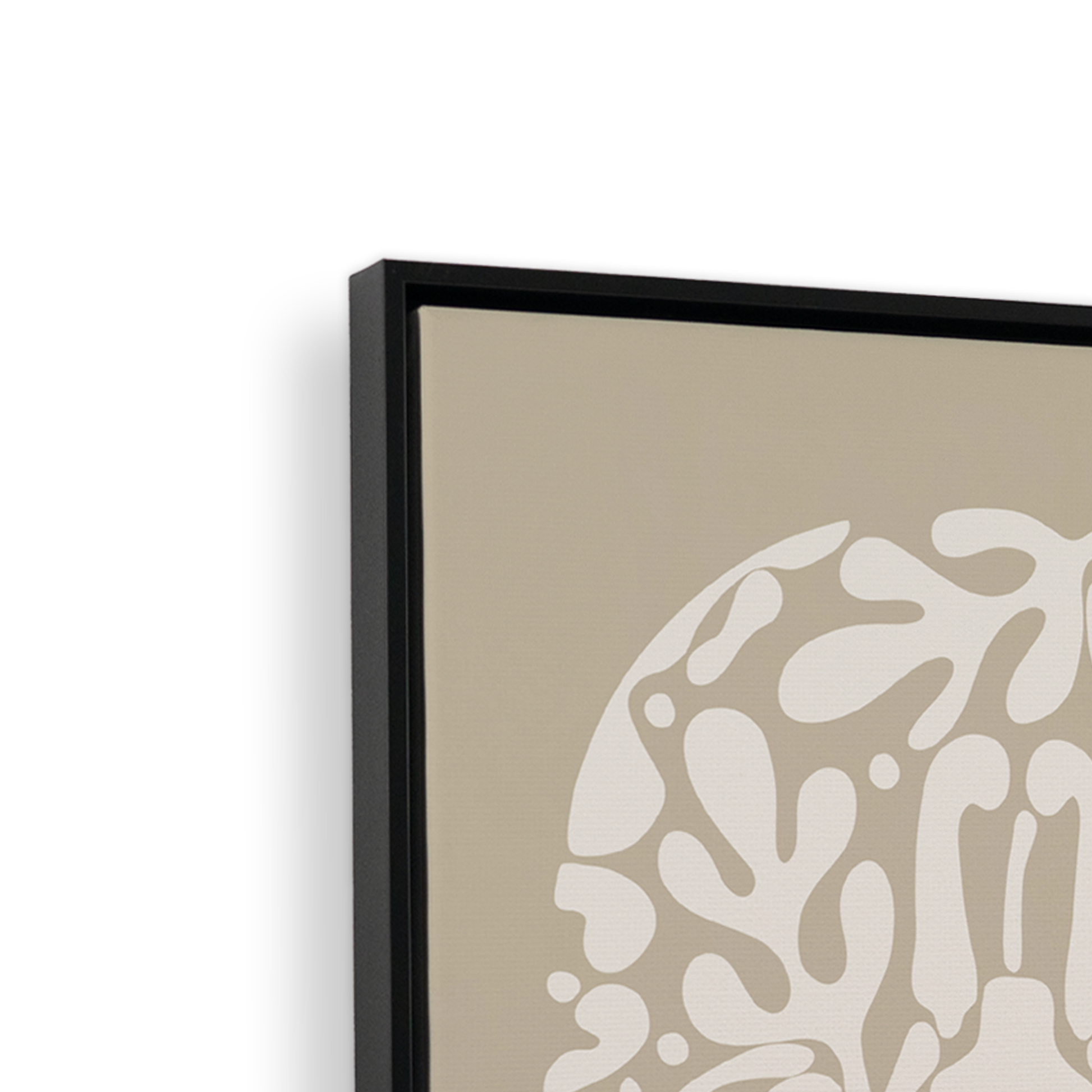 [color:Satin Black], Corner of Picture of art on Canvas