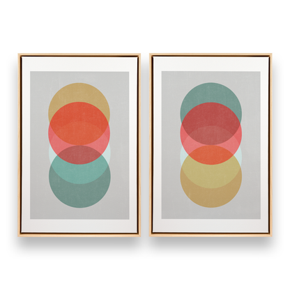 [color:American Maple], Picture of set of 2 prints in a black frame