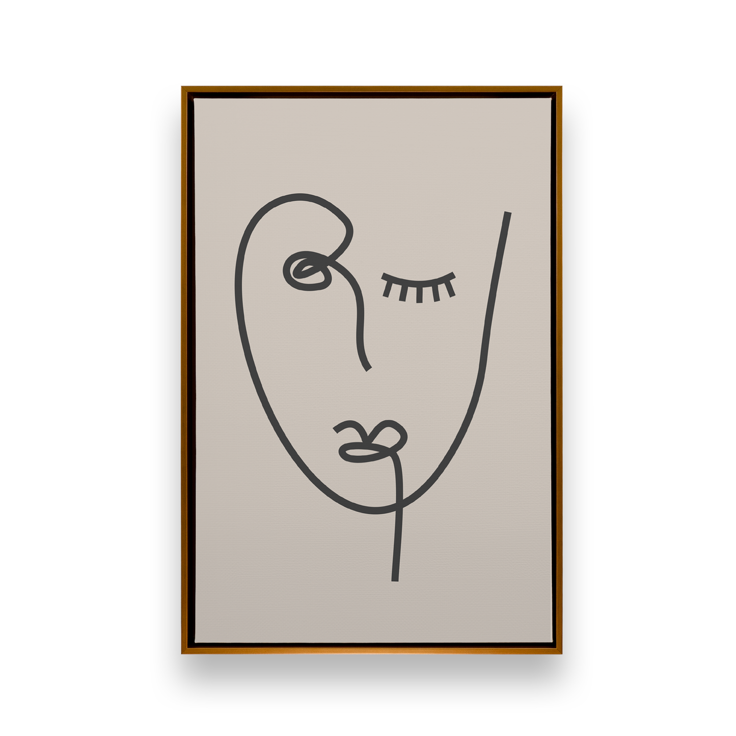 [color:Polished Gold], Picture of art in a black frame