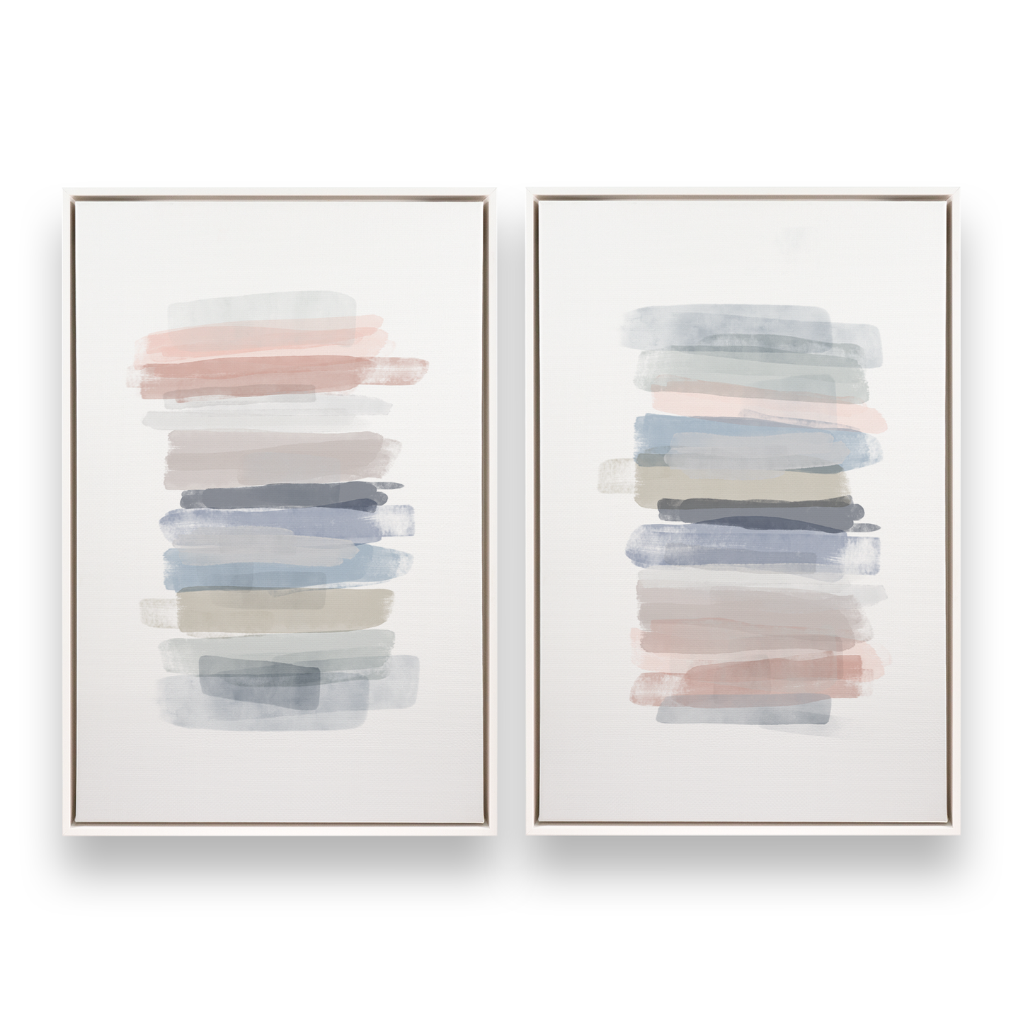 [color:Opaque White], Picture of set of 2 prints in a black frame
