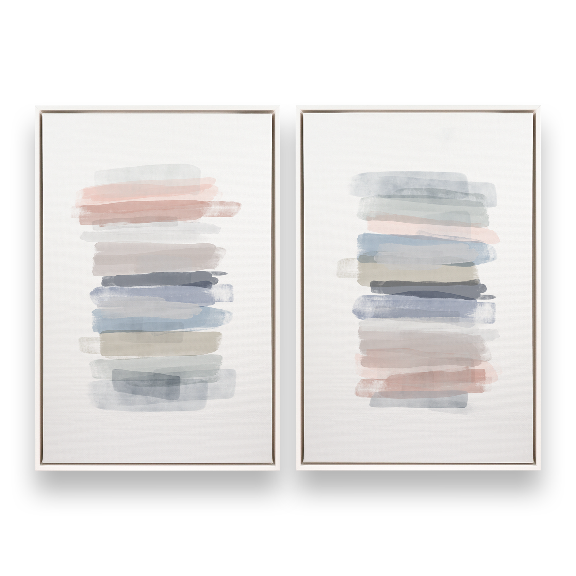 [color:Opaque White], Picture of set of 2 prints in a black frame