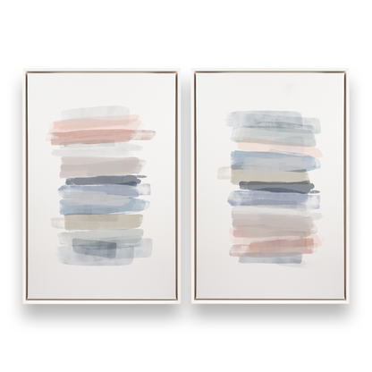 [color:Opaque White], Picture of set of 2 prints in a black frame