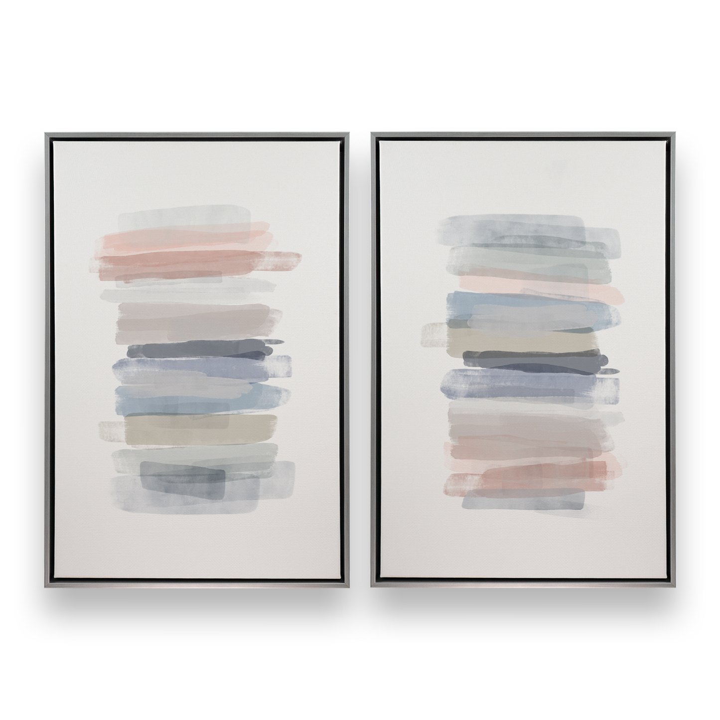 [color:Polished Chrome], Picture of set of 2 prints in a black frame
