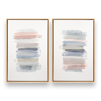 [color:American Maple], Picture of set of 2 prints in a black frame