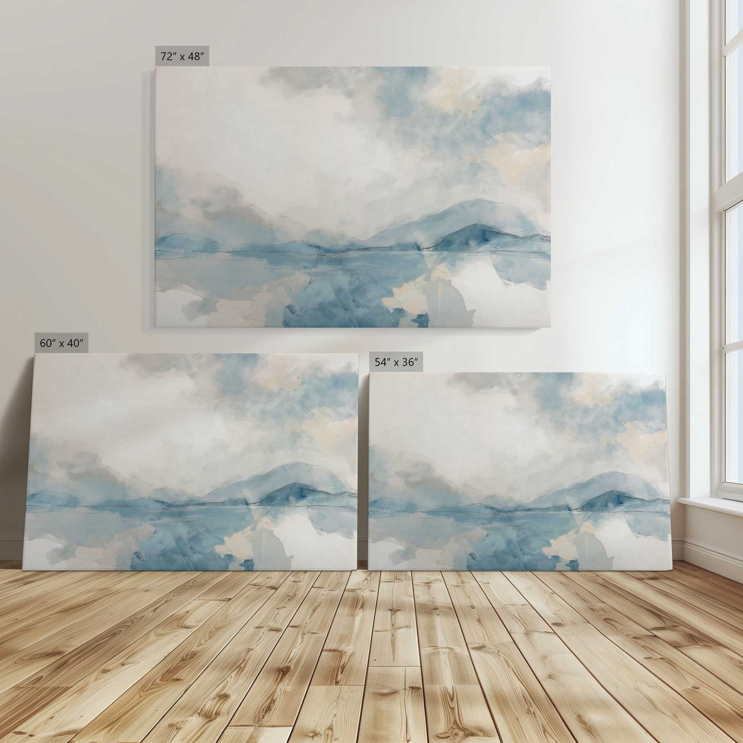[Color:Stretched Canvas], Image showing the size comparisons