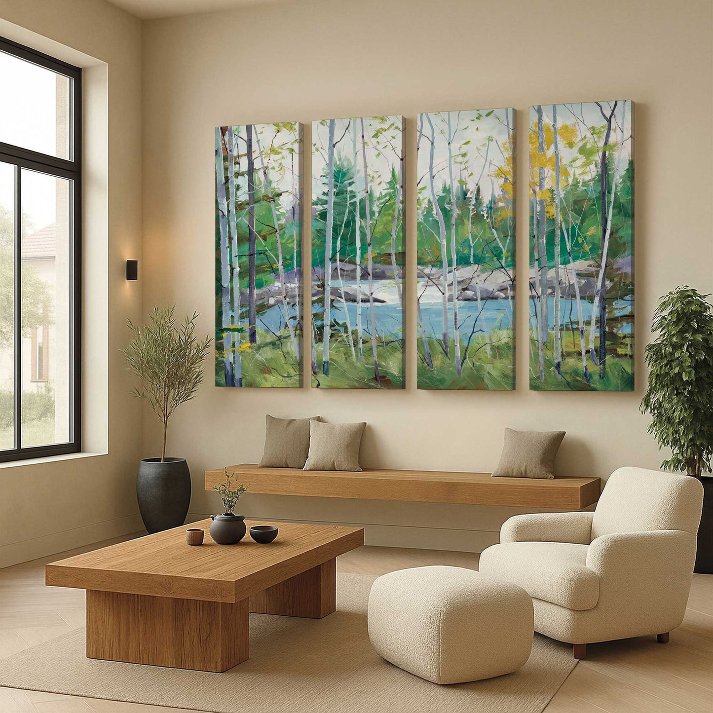 [Color:Stretched Canvas], Picture of art in a room