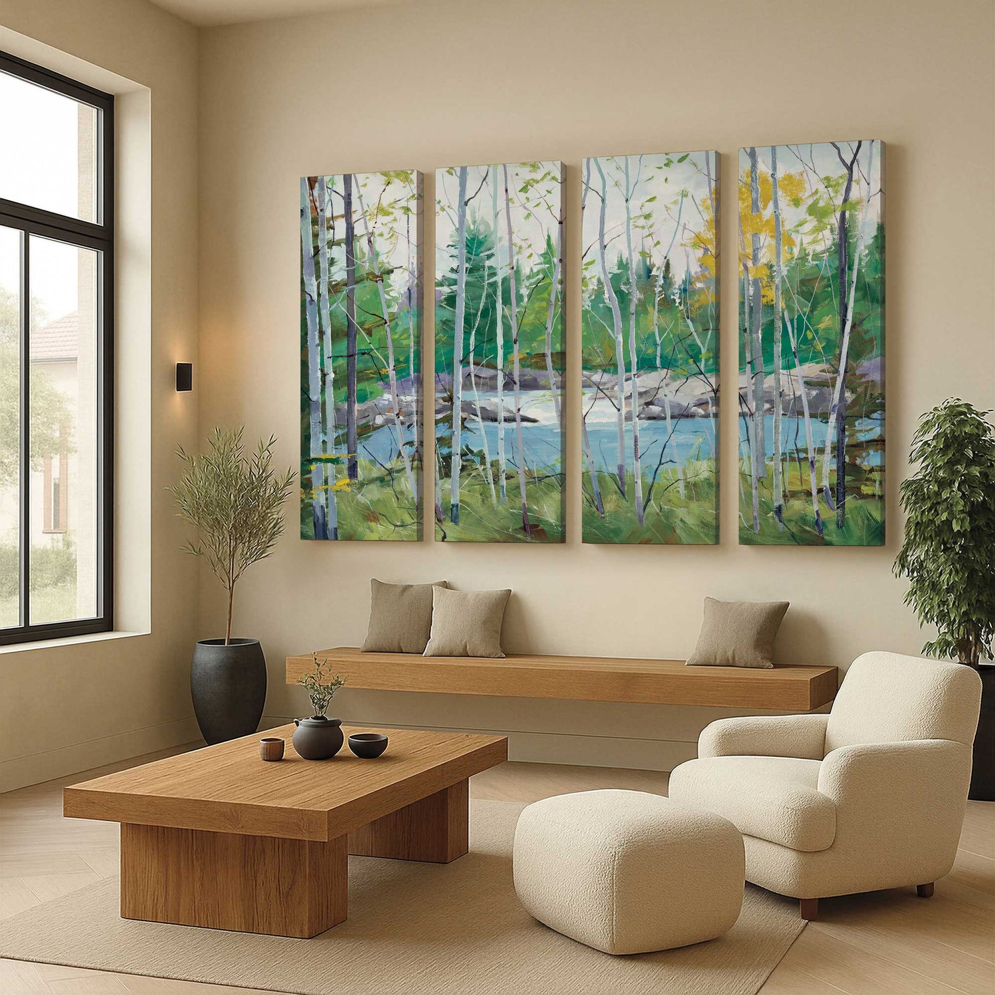 [Color:Stretched Canvas], Picture of art in a room