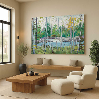 [Color:Stretched Canvas], Picture of art in a room