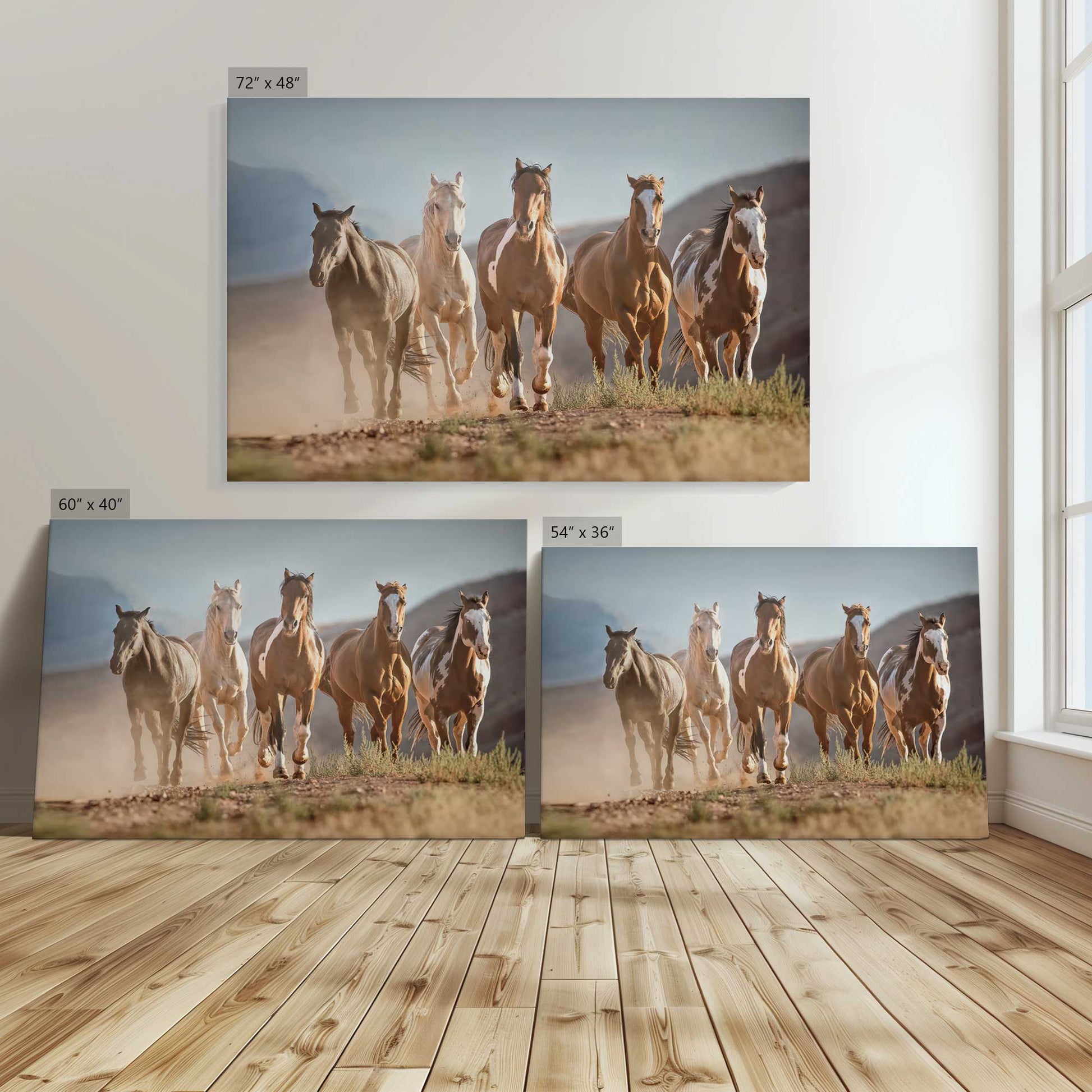 [Color:Stretched Canvas], Image showing the size comparisons