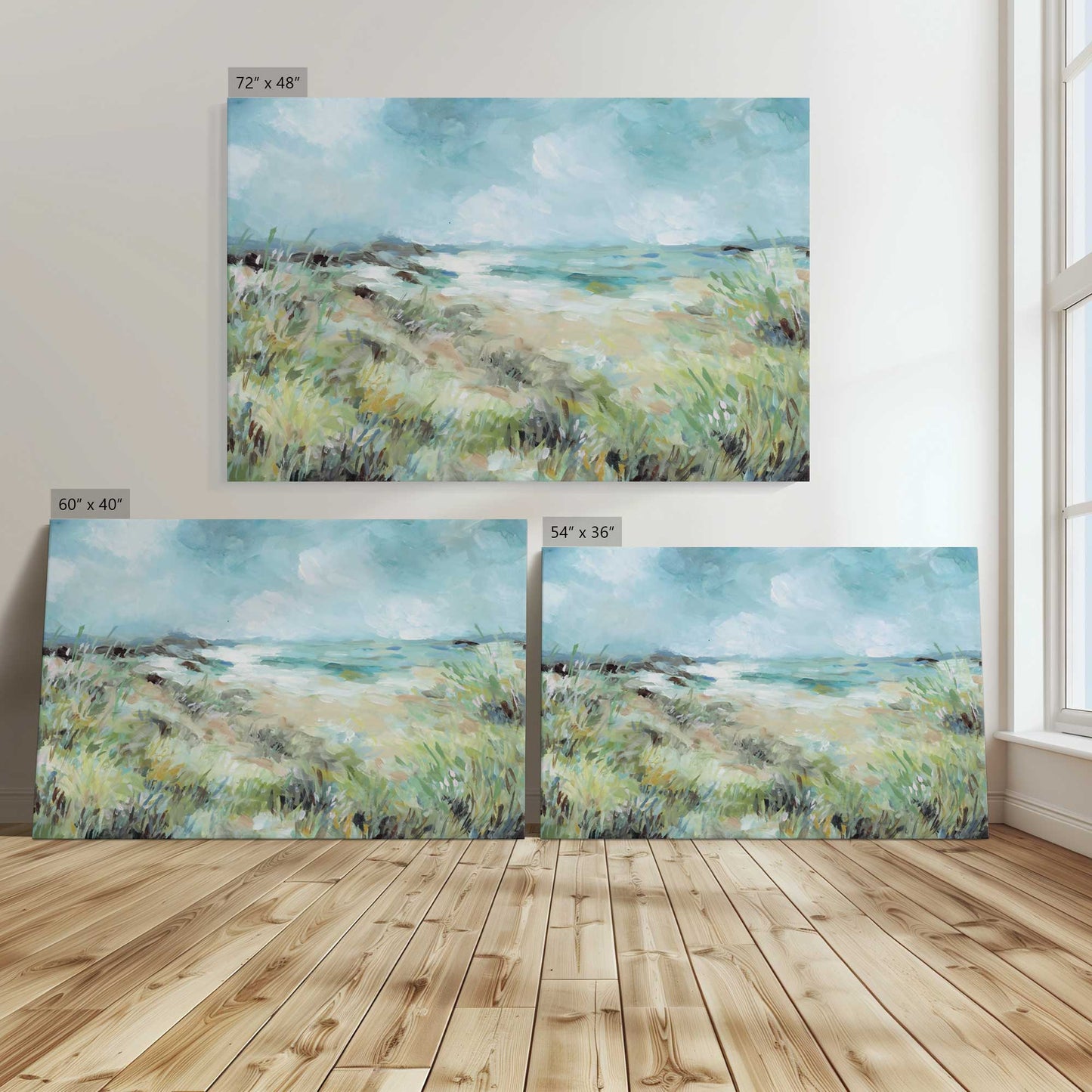 [Color:Stretched Canvas], Image showing the size comparisons