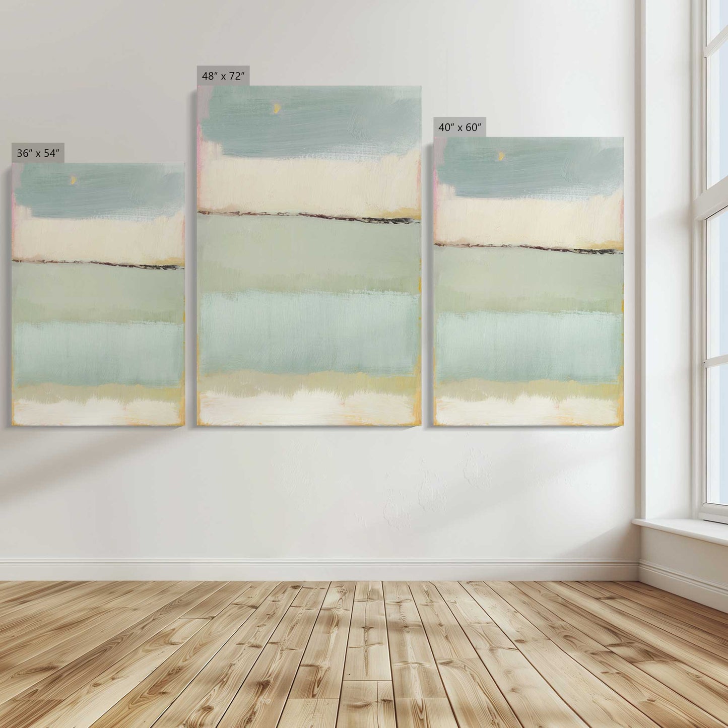 [Color:Stretched Canvas], Image showing the size comparisons