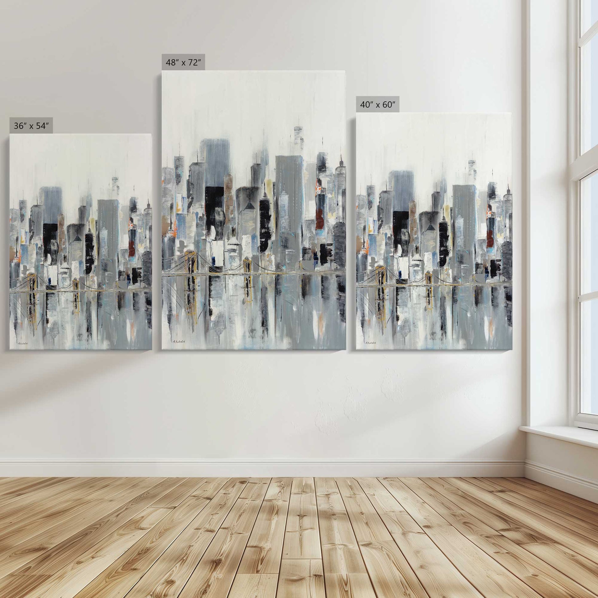 [Color:Stretched Canvas], Image showing the size comparisons