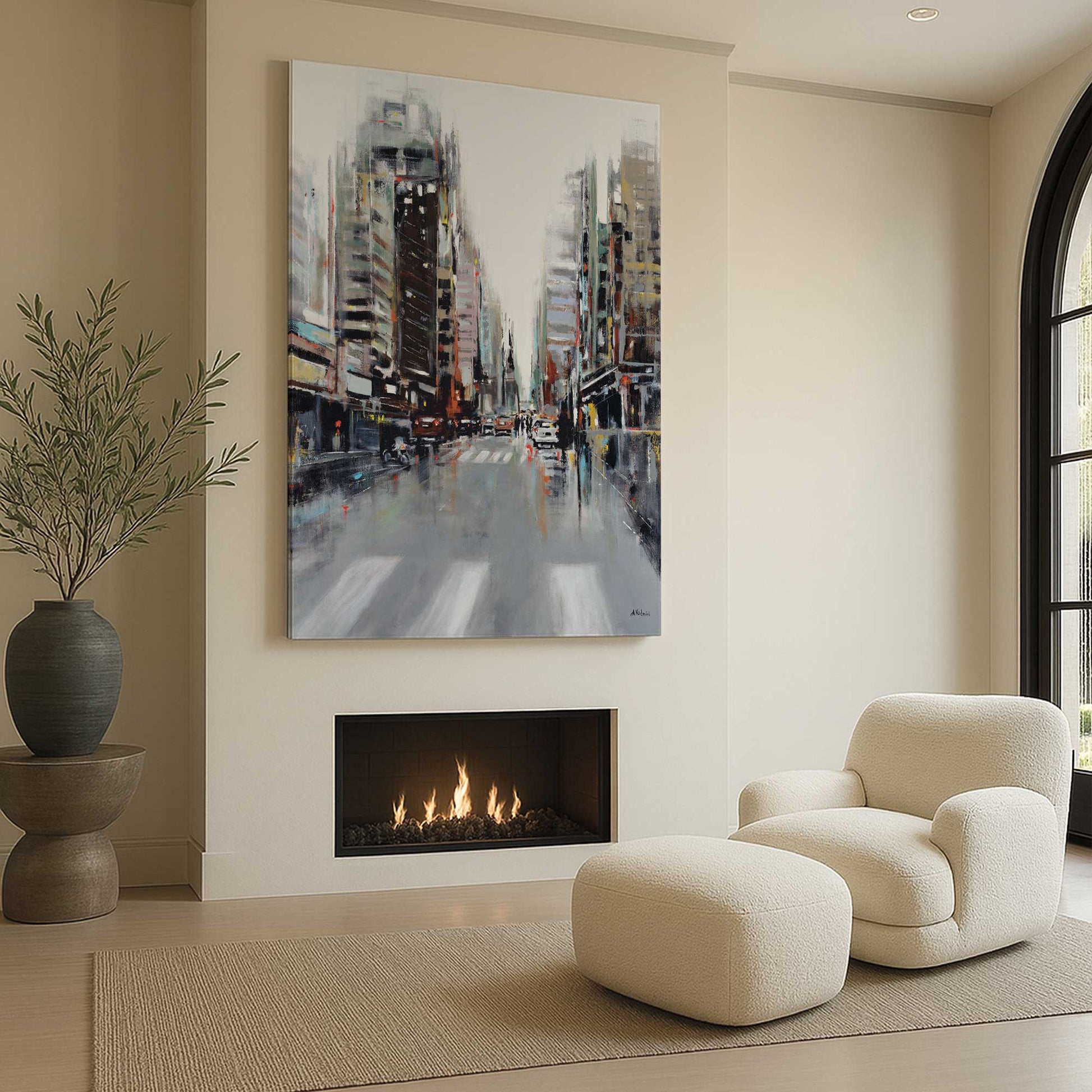 [Color:Stretched Canvas], Picture of art in a room