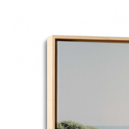 [Color:American Maple], Picture of art in a American Maple frame at an angle