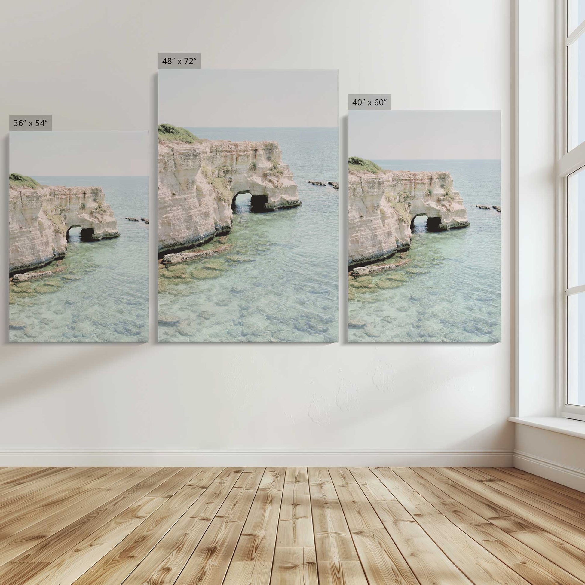 [Color:Stretched Canvas], Image showing the size comparisons
