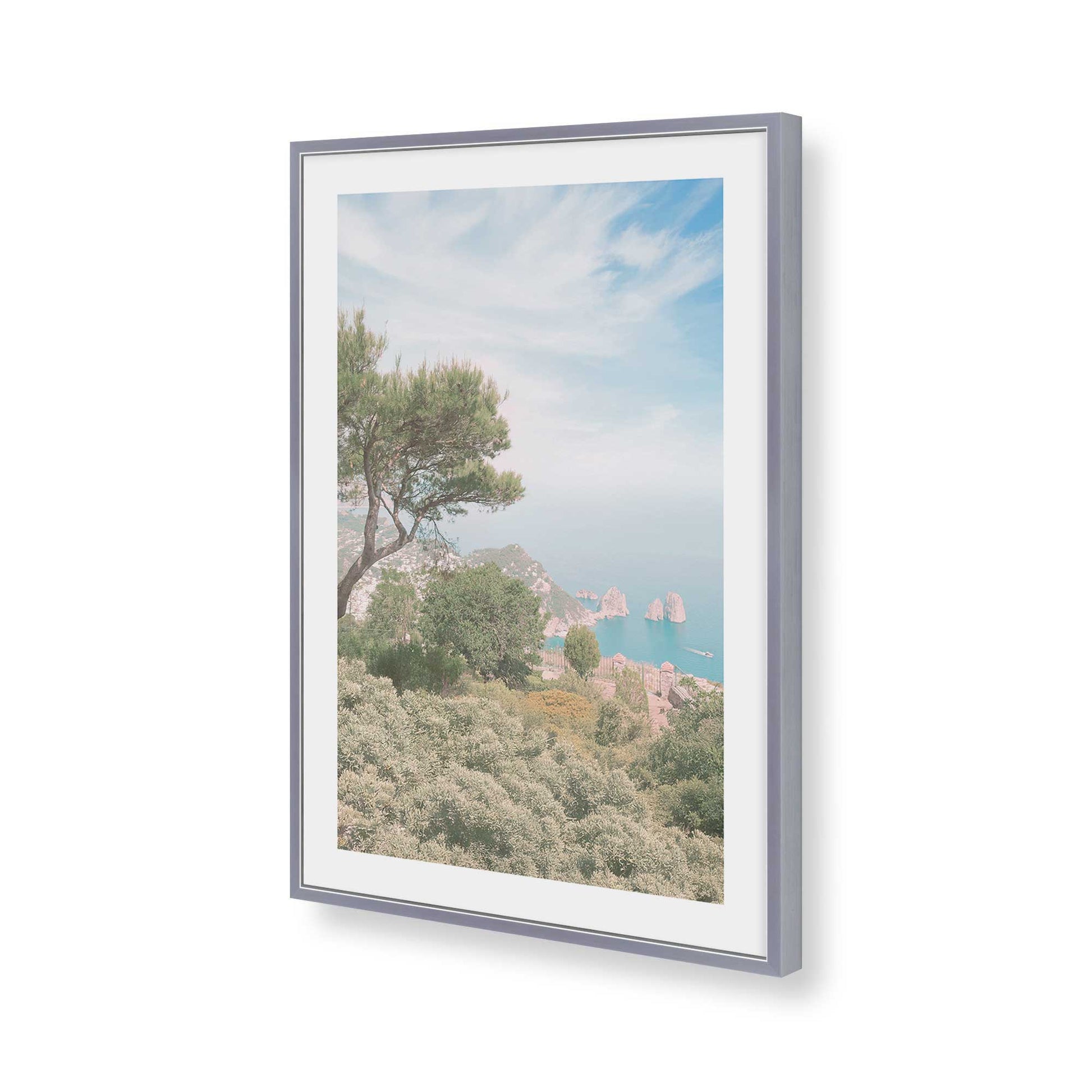 [Color:Polished Chrome], Picture of art in a Polished Chrome frame of the corner
