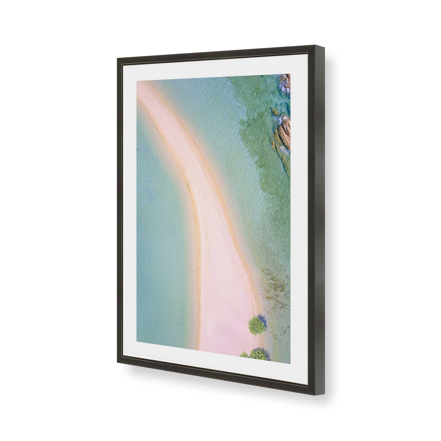 [Color:Satin Black], Picture of art in a Satin Black frame of the corner