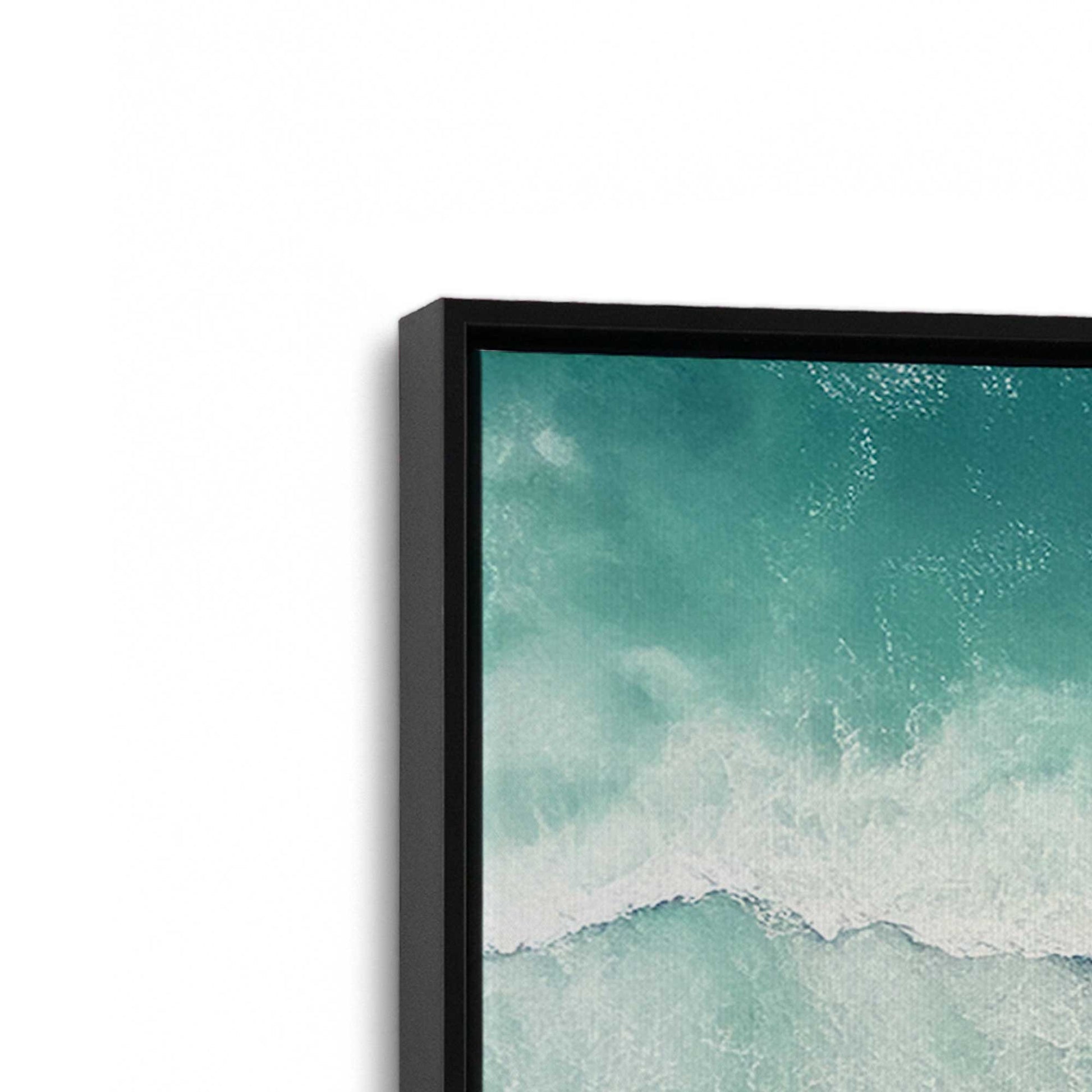 [Color:Satin Black], Picture of art in a Satin Black frame at an angle