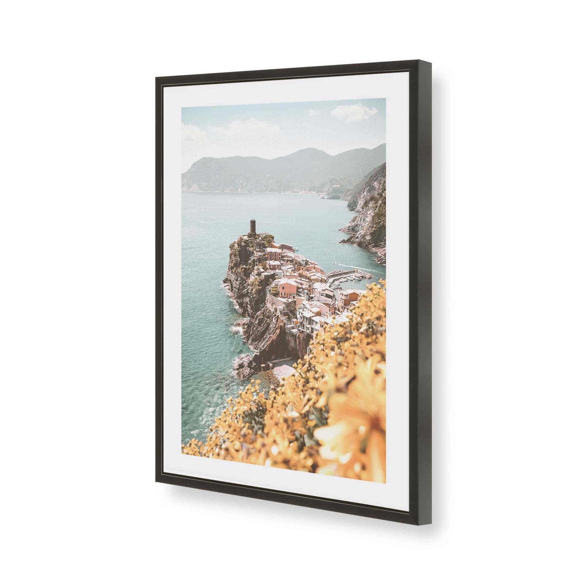 [Color:Satin Black], Picture of art in a Satin Black frame of the corner