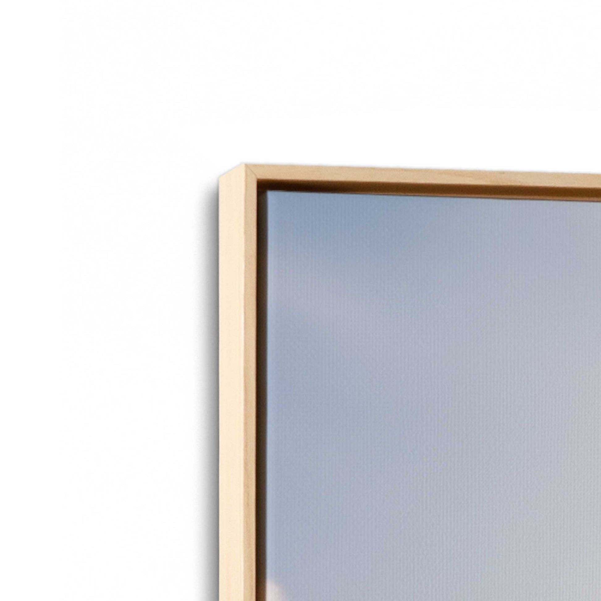 [Color:American Maple], Picture of art in a American Maple frame at an angle