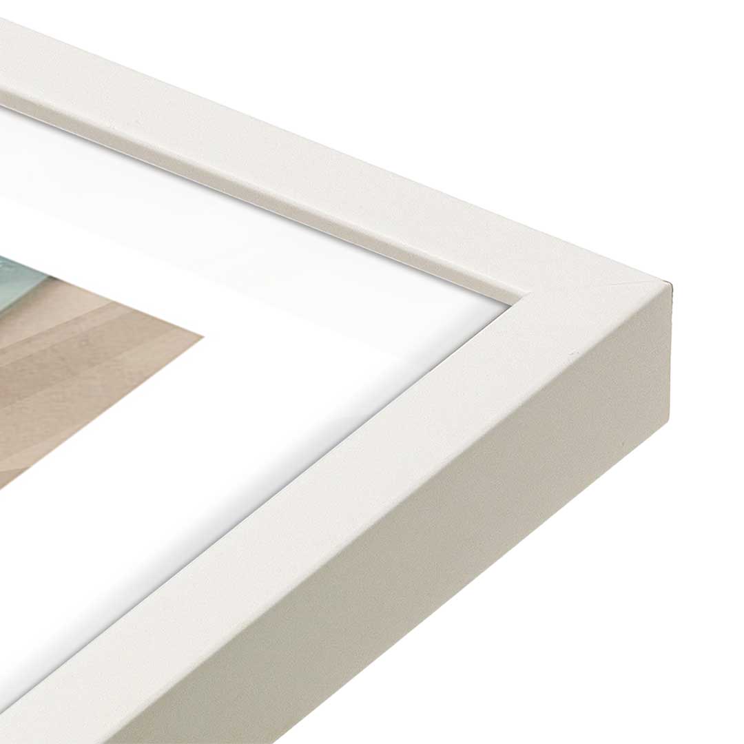 [Color:Opaque White], Picture of art in a Opaque White frame at an angle