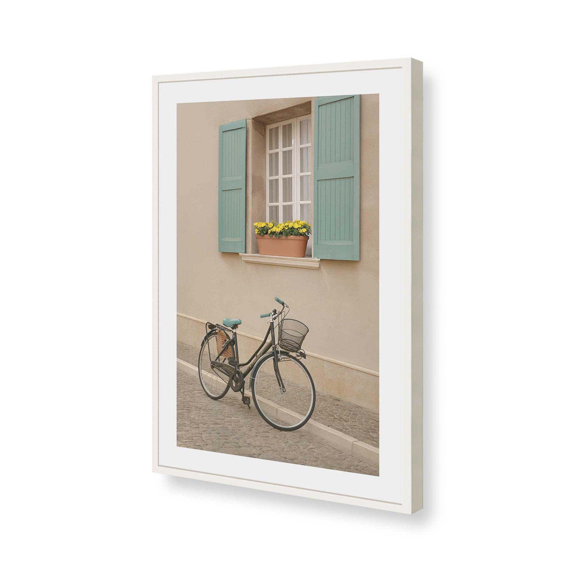 [Color:Opaque White], Picture of art in a Opaque White frame of the corner