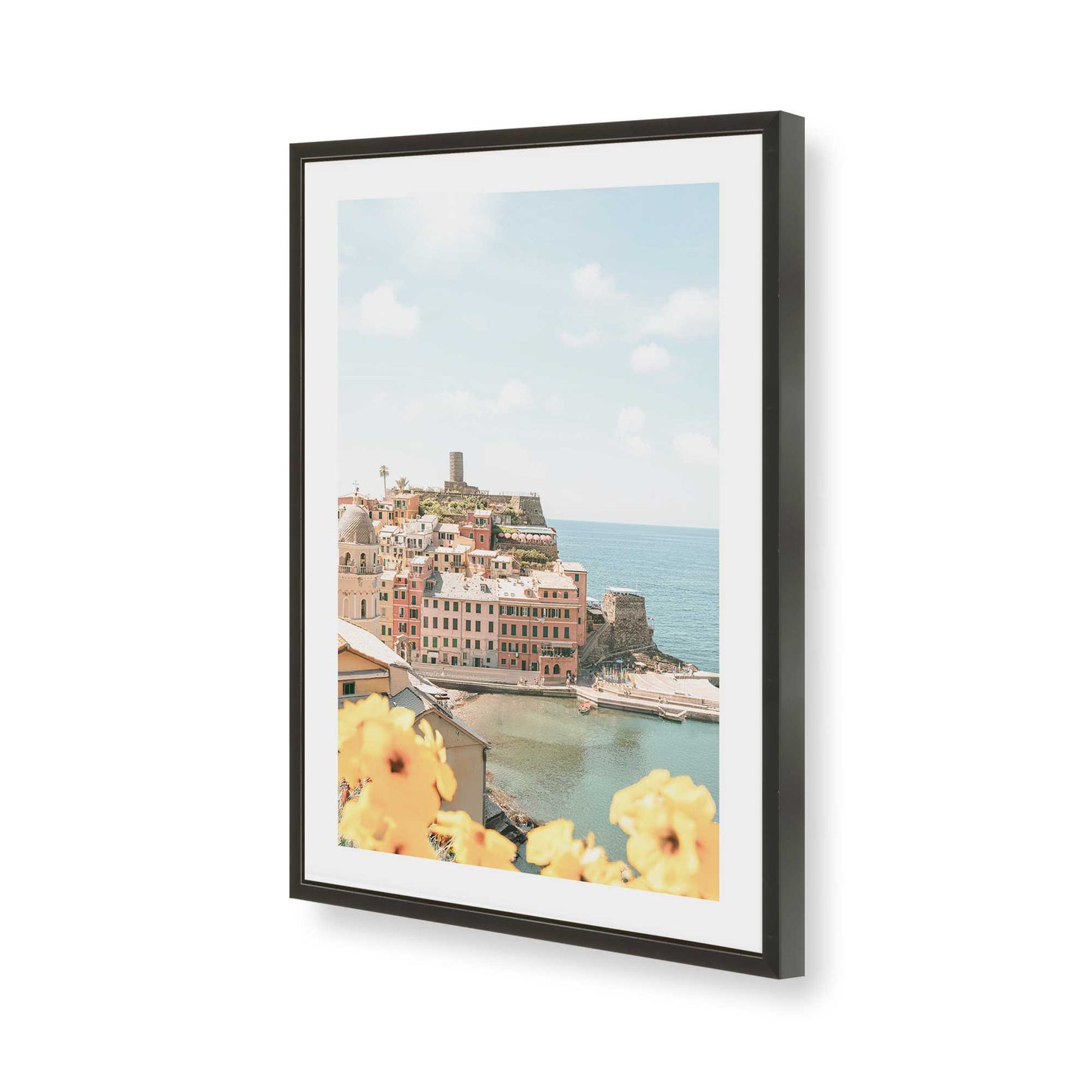 [Color:Satin Black], Picture of art in a Satin Black frame of the corner