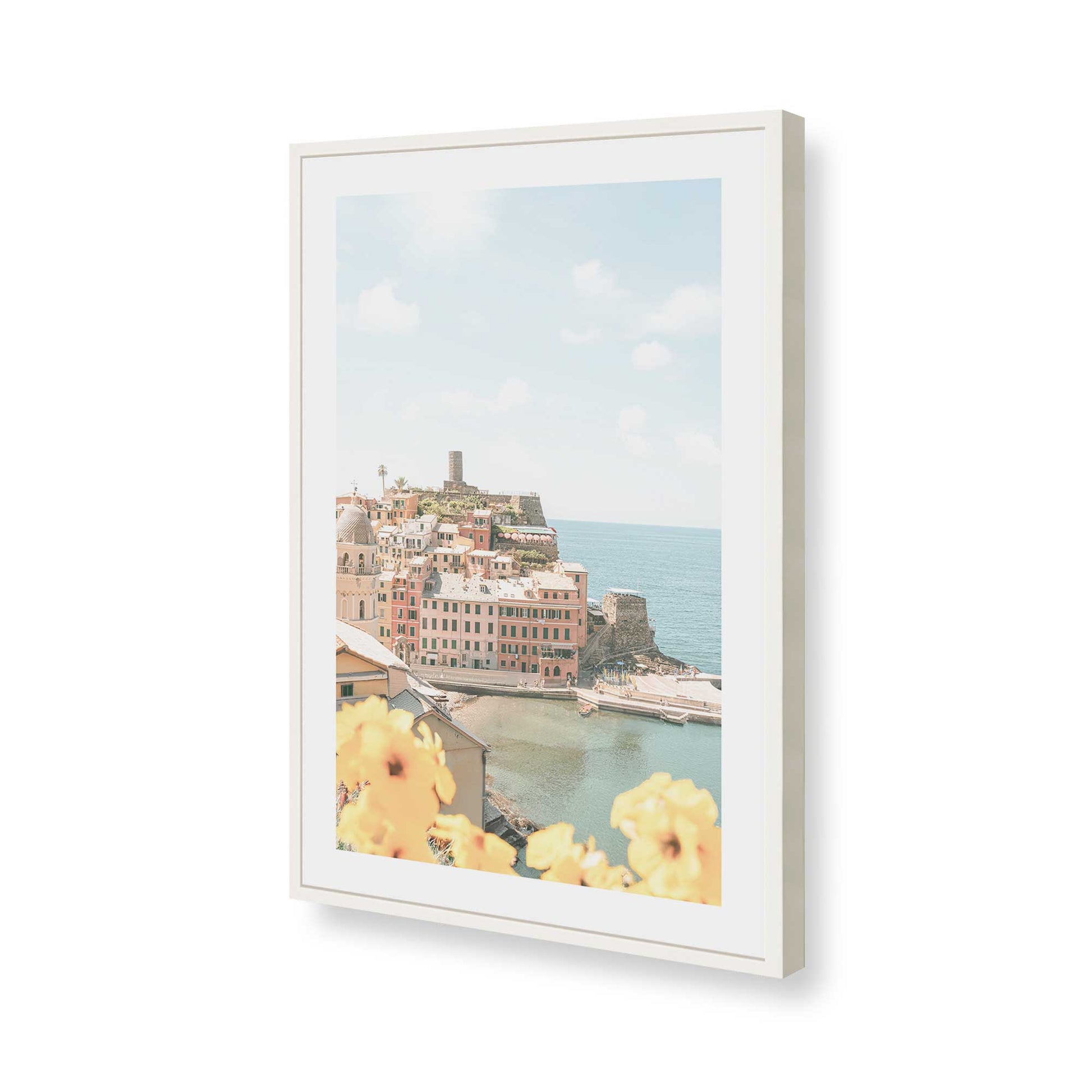 [Color:Opaque White], Picture of art in a Opaque White frame of the corner