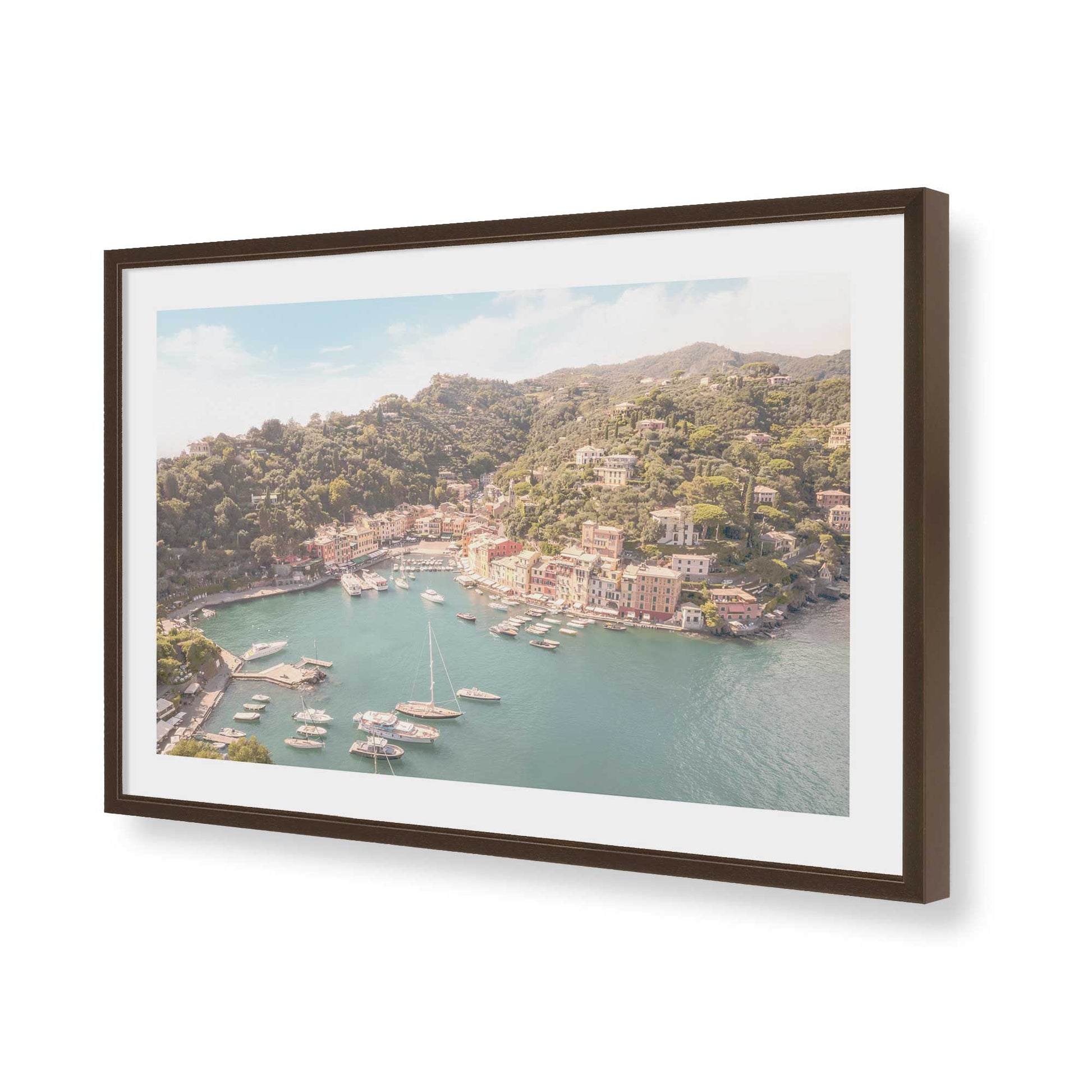 [Color:Brown], Picture of art in a Brown frame of the corner