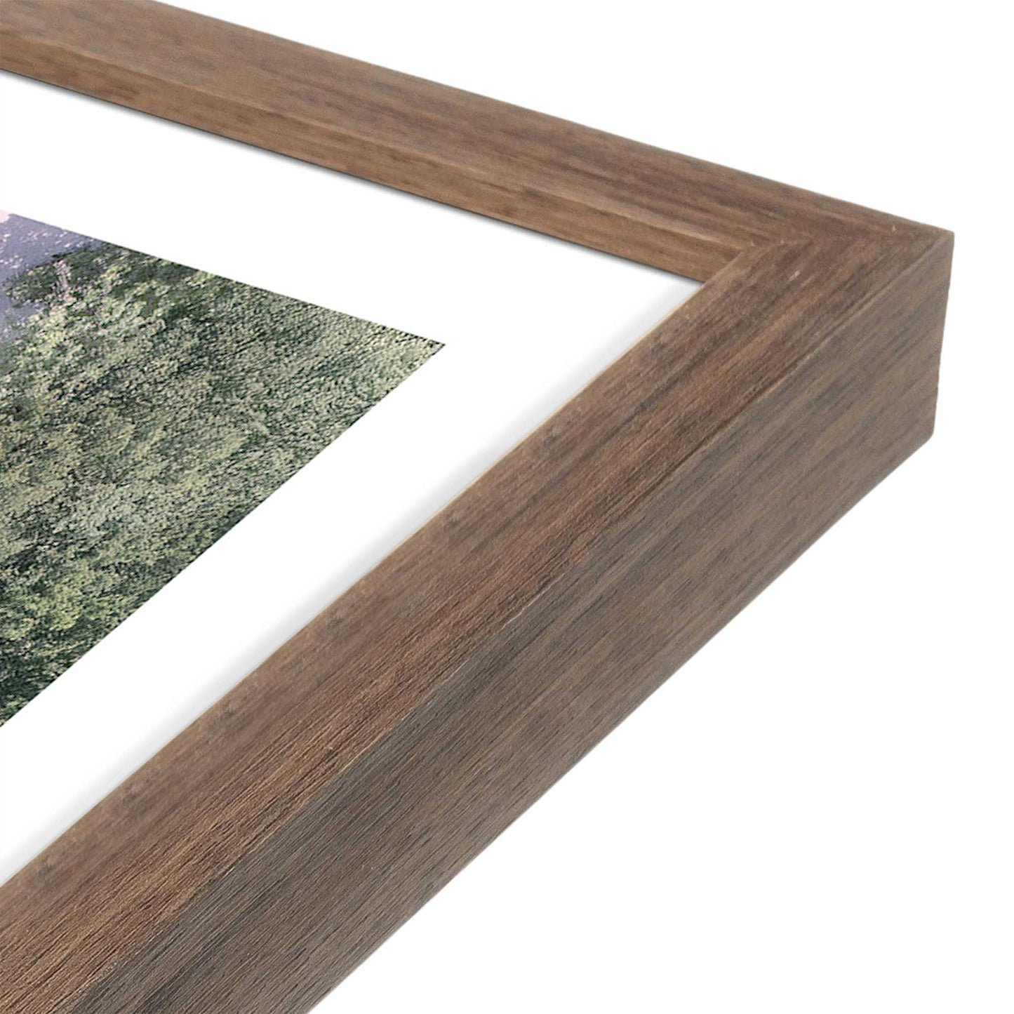 [Color:Walnut], Picture of art in a Walnut frame at an angle