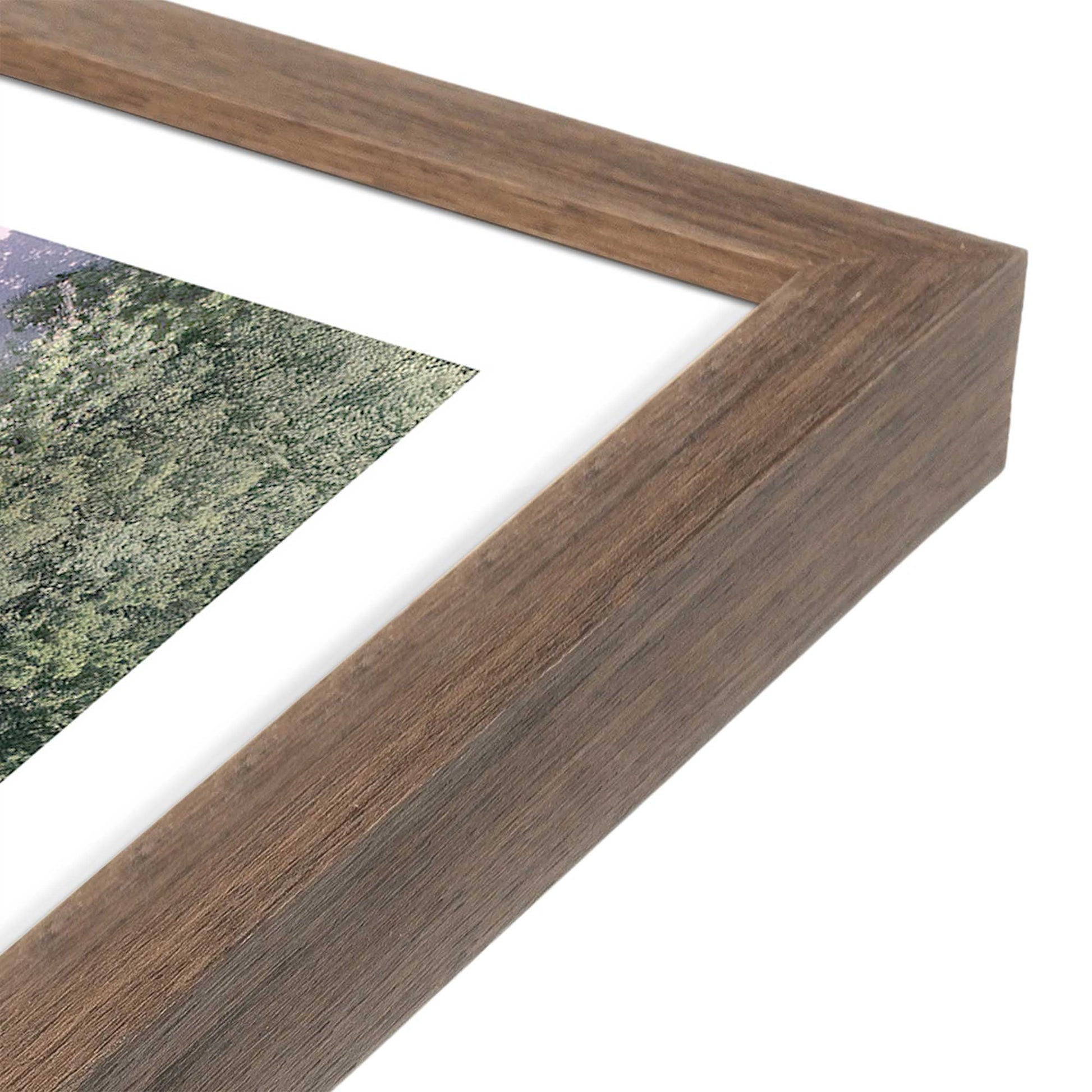 [Color:Walnut], Picture of art in a Walnut frame at an angle