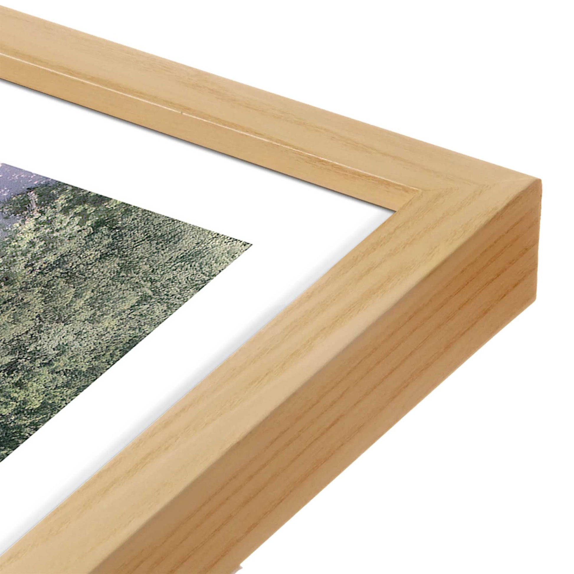 [Color:American Maple], Picture of art in a American Maple frame at an angle