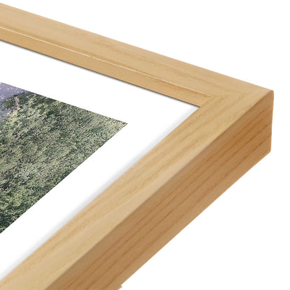 [Color:American Maple], Picture of art in a American Maple frame at an angle