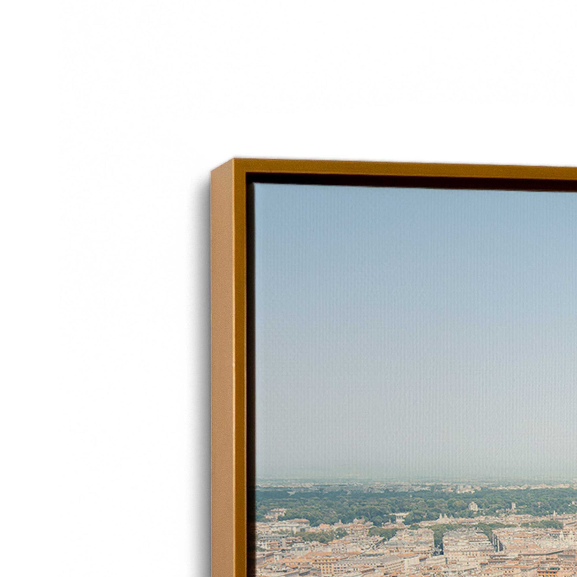 [Color:Polished Gold], Picture of art in a Polished Gold frame at an angle