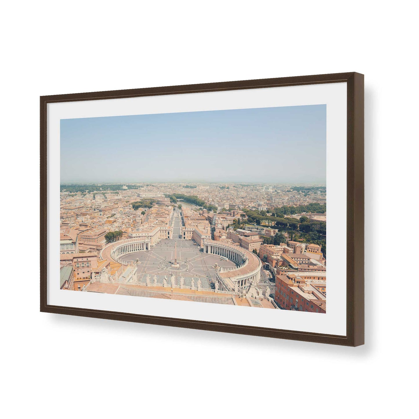 [Color:Brown], Picture of art in a Brown frame of the corner