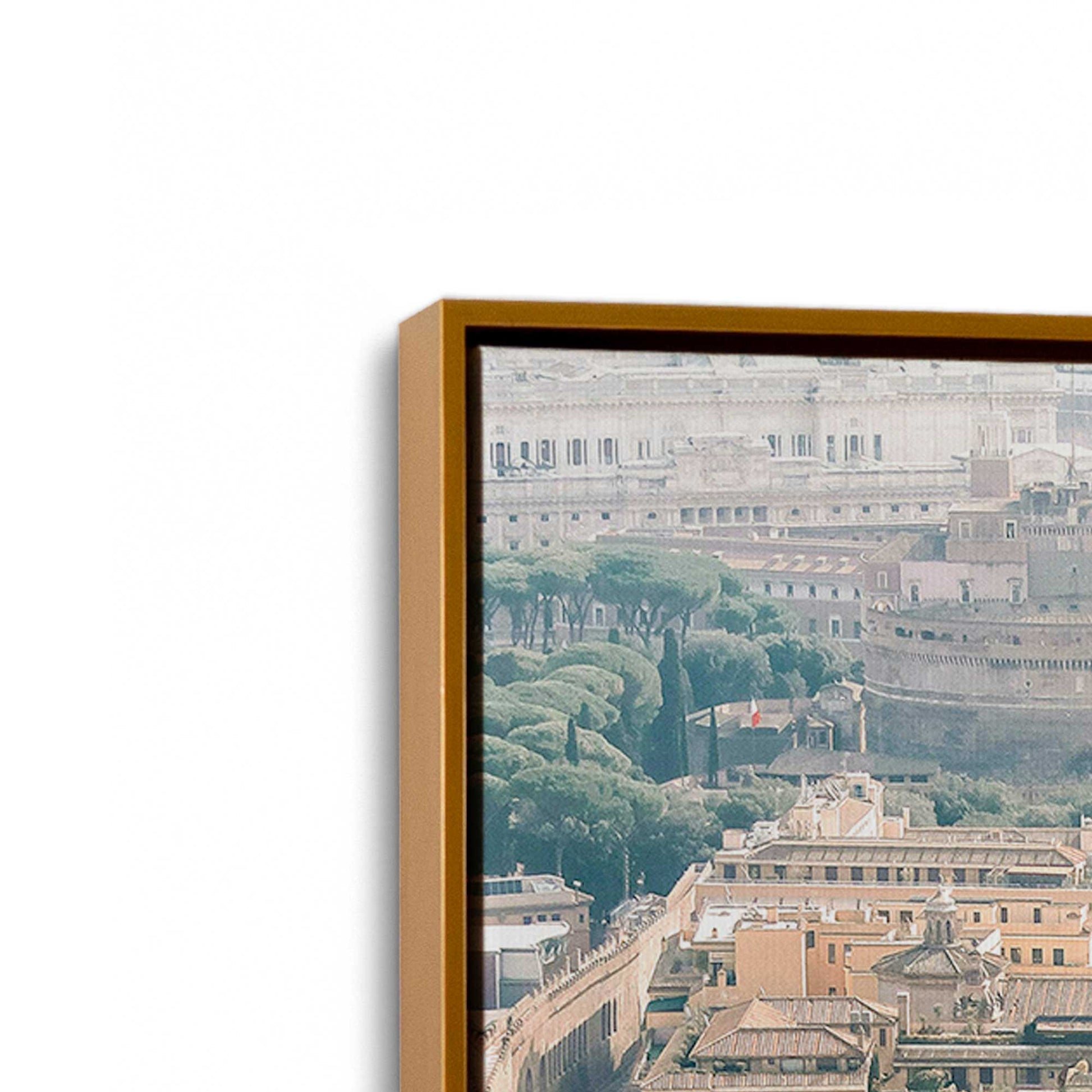[Color:Polished Gold], Picture of art in a Polished Gold frame at an angle