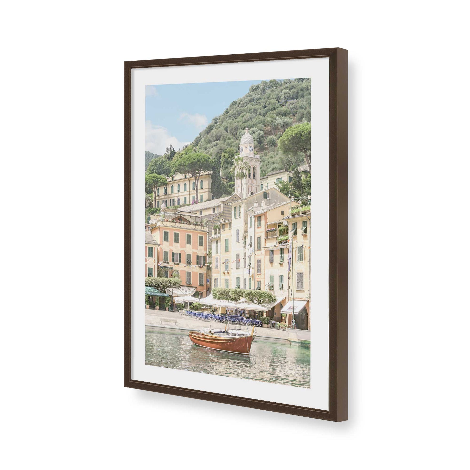 [Color:Brown], Picture of art in a Brown frame of the corner