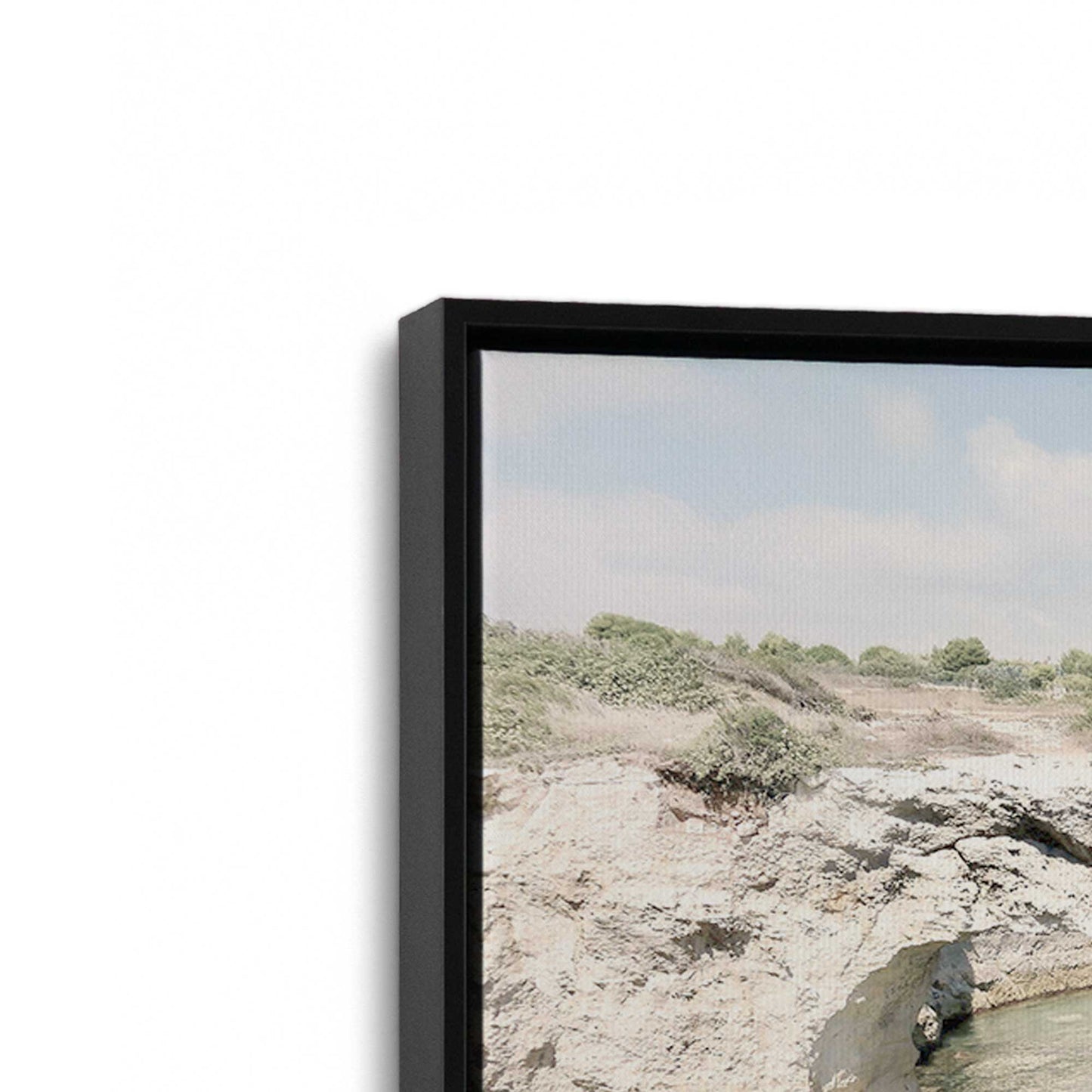 [Color:Satin Black], Picture of art in a Satin Black frame at an angle