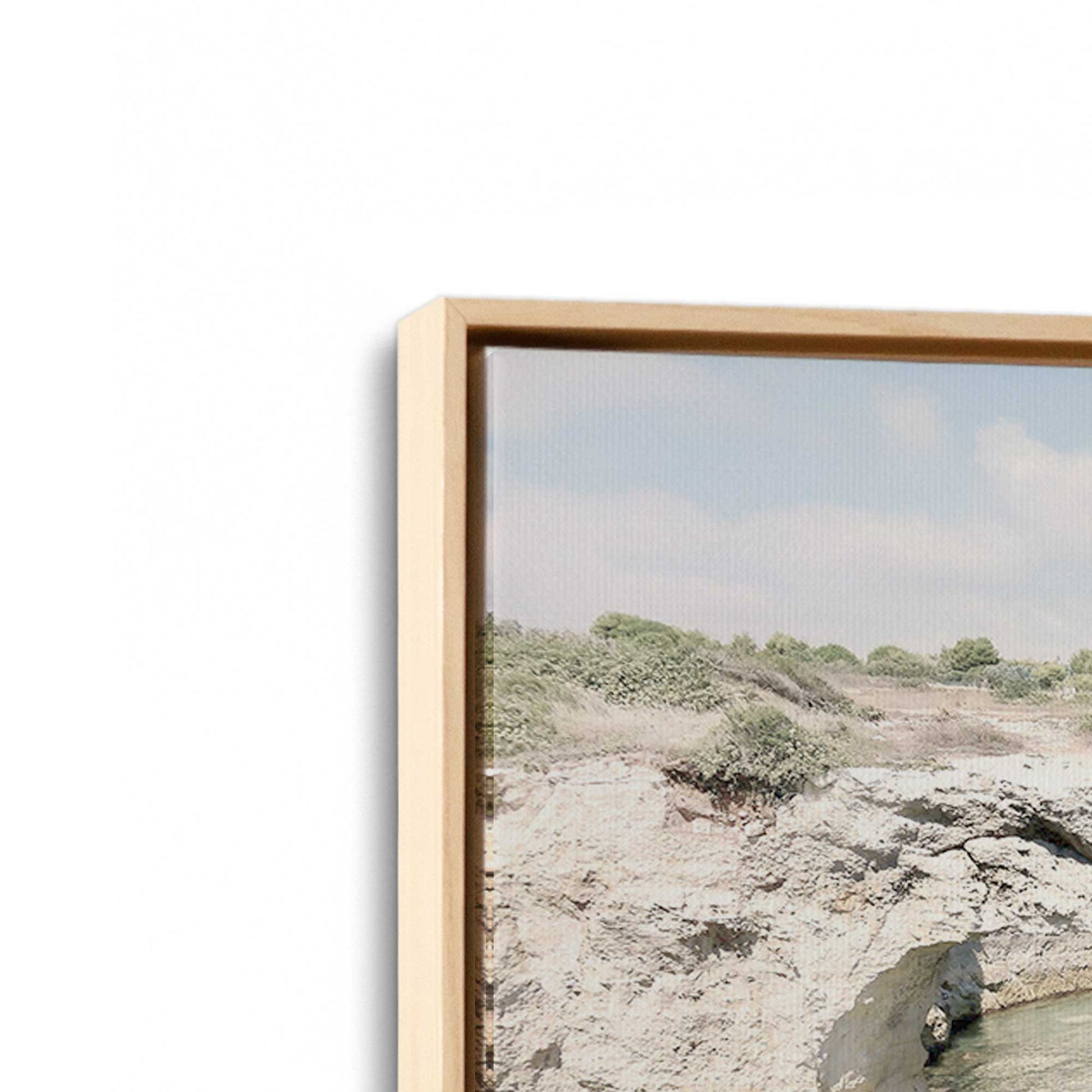 [Color:American Maple], Picture of art in a American Maple frame at an angle