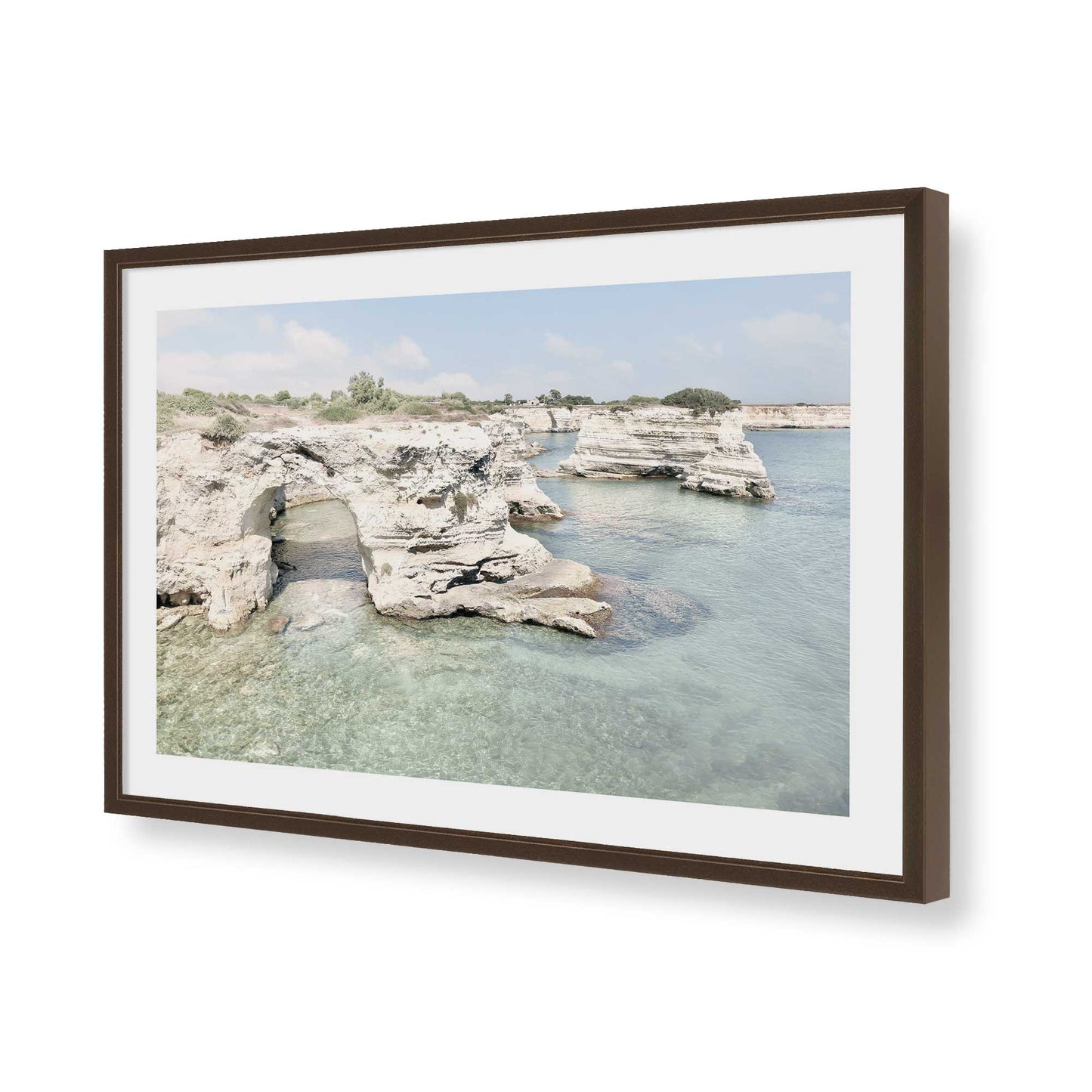 [Color:Brown], Picture of art in a Brown frame of the corner