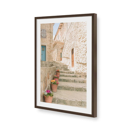 [Color:Brown], Picture of art in a Brown frame of the corner