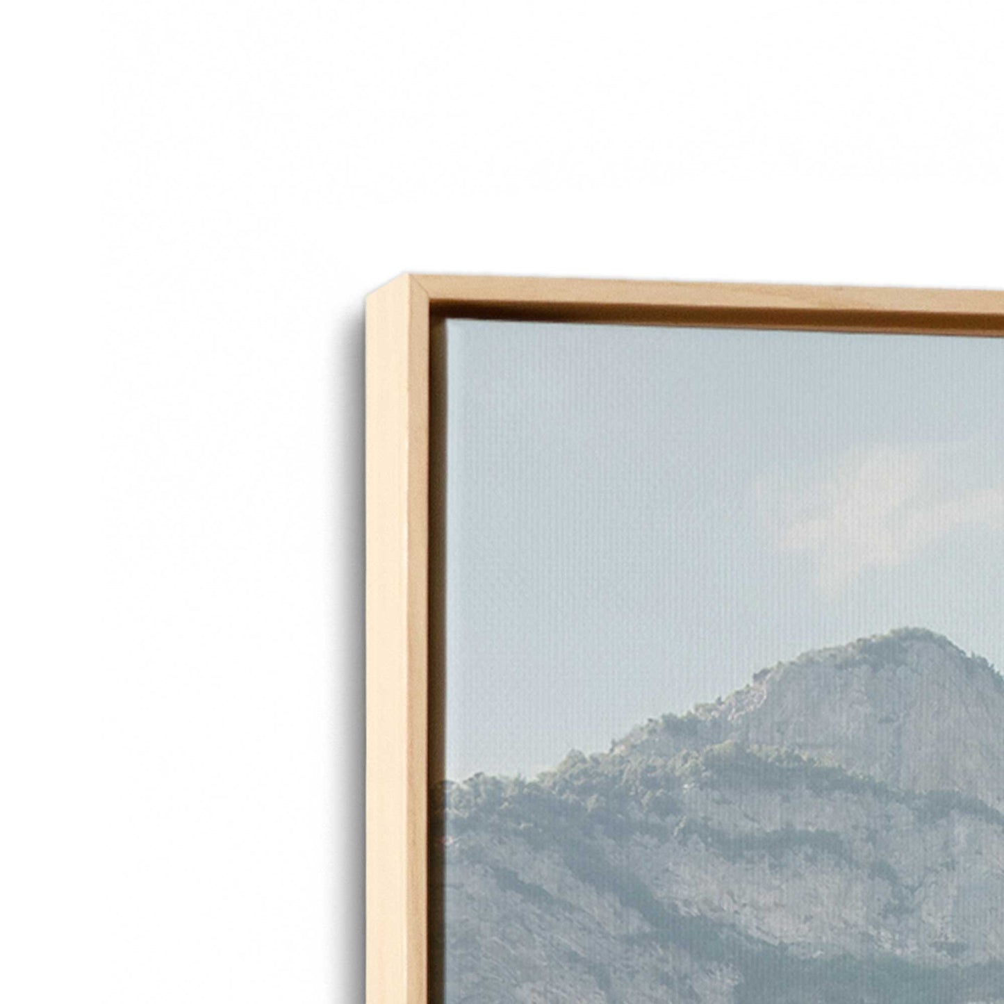 [Color:American Maple], Picture of art in a American Maple frame at an angle