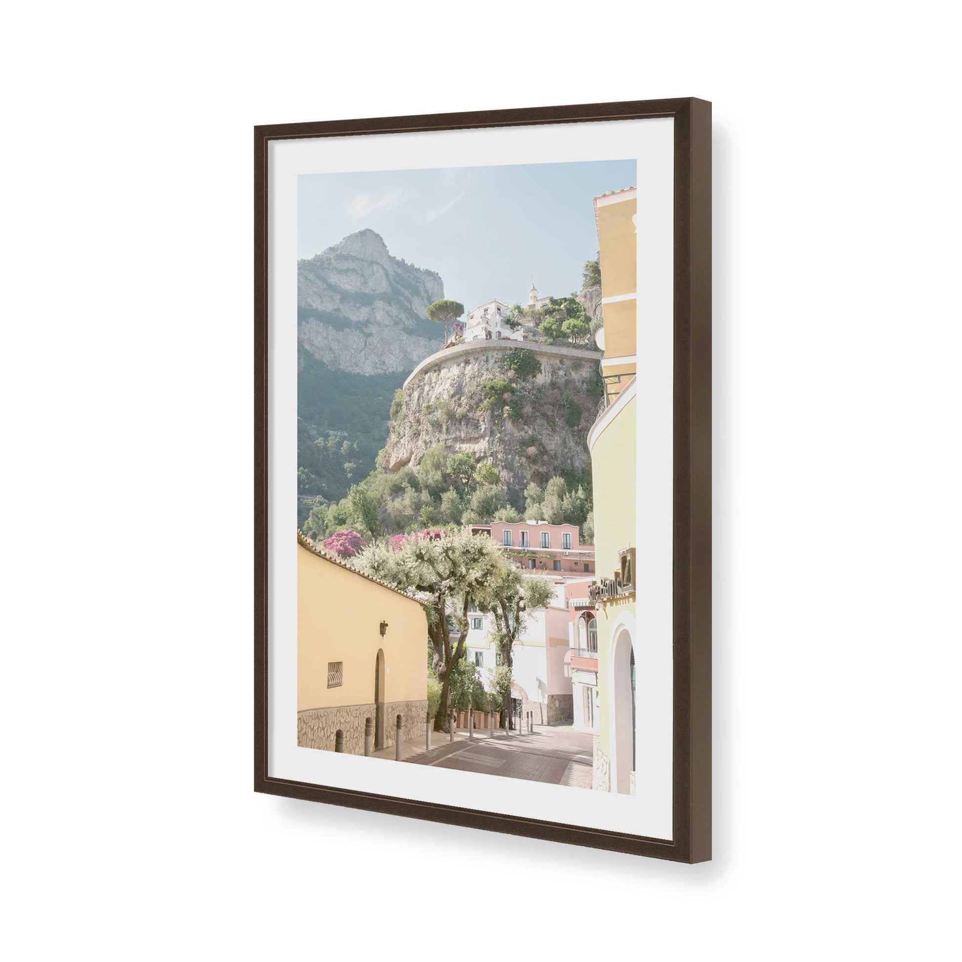 [Color:Brown], Picture of art in a Brown frame of the corner