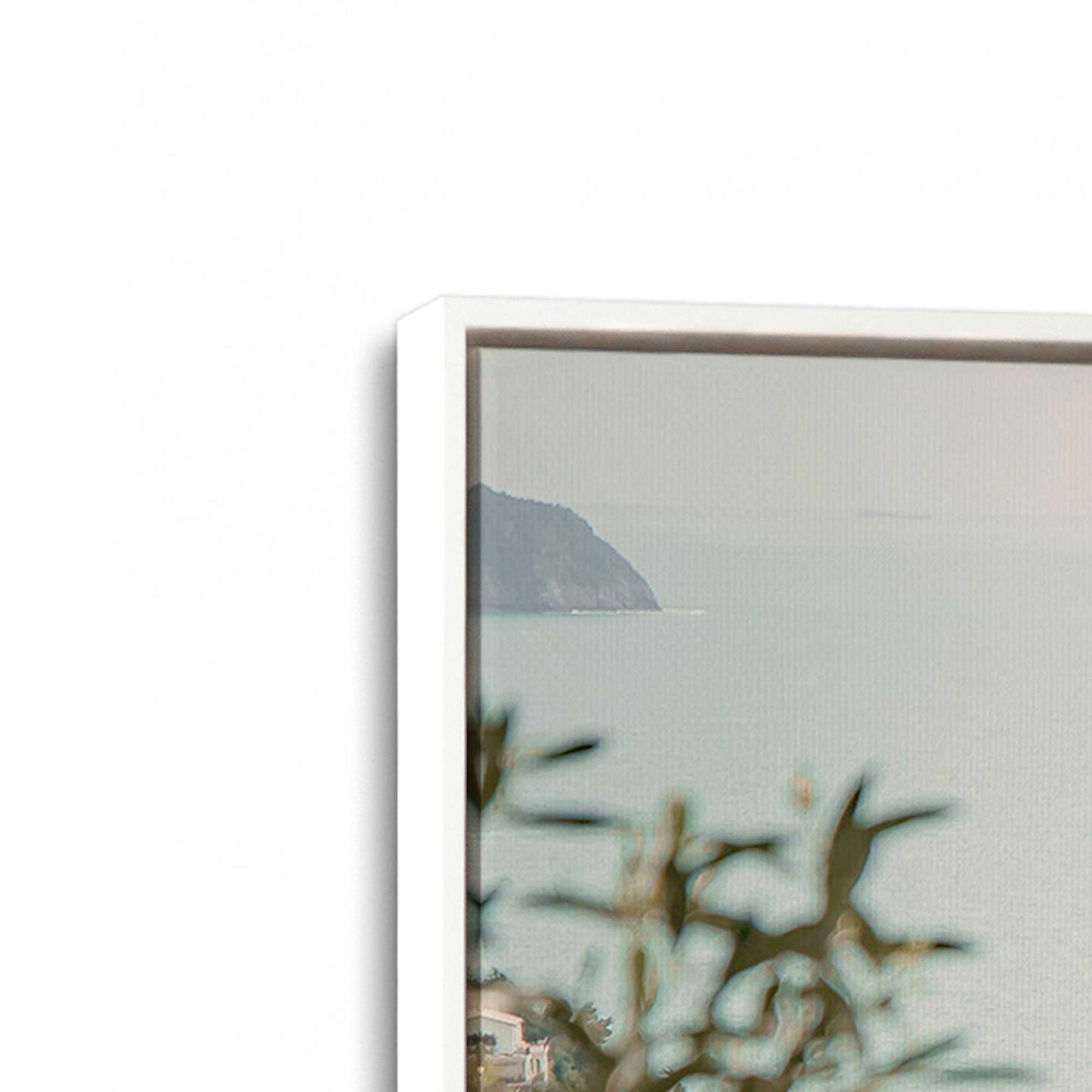 [Color:Opaque White], Picture of art in a White frame at an angle