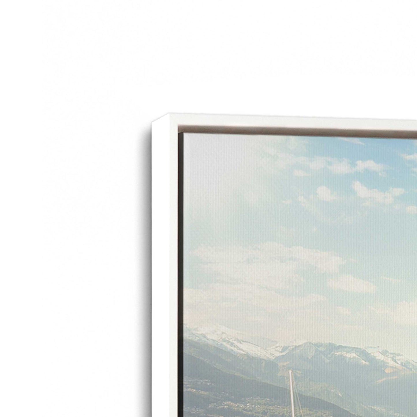 [Color:Opaque White], Picture of art in a White frame at an angle