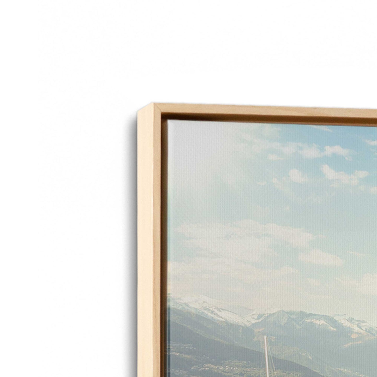 [Color:American Maple], Picture of art in a American Maple frame at an angle