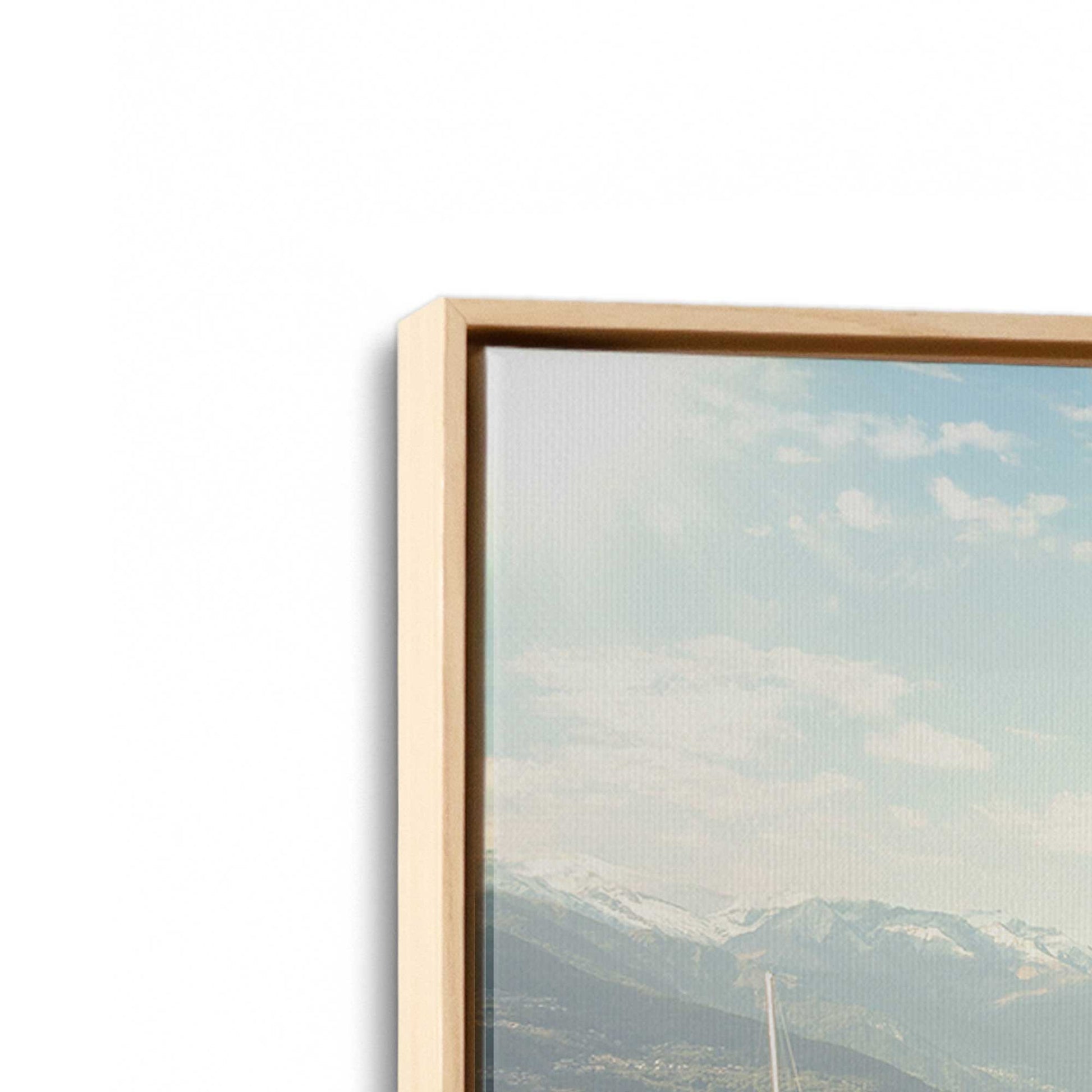 [Color:American Maple], Picture of art in a American Maple frame at an angle