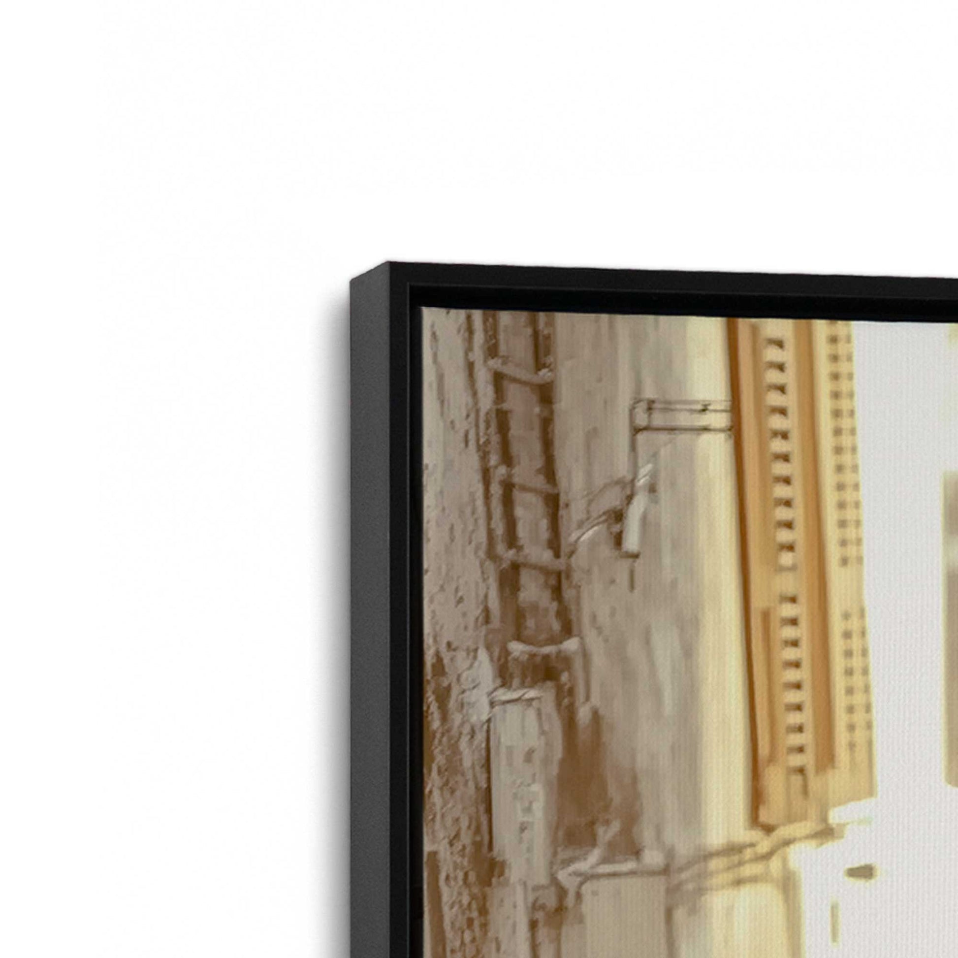 [Color:Satin Black], Picture of art in a Satin Black frame at an angle