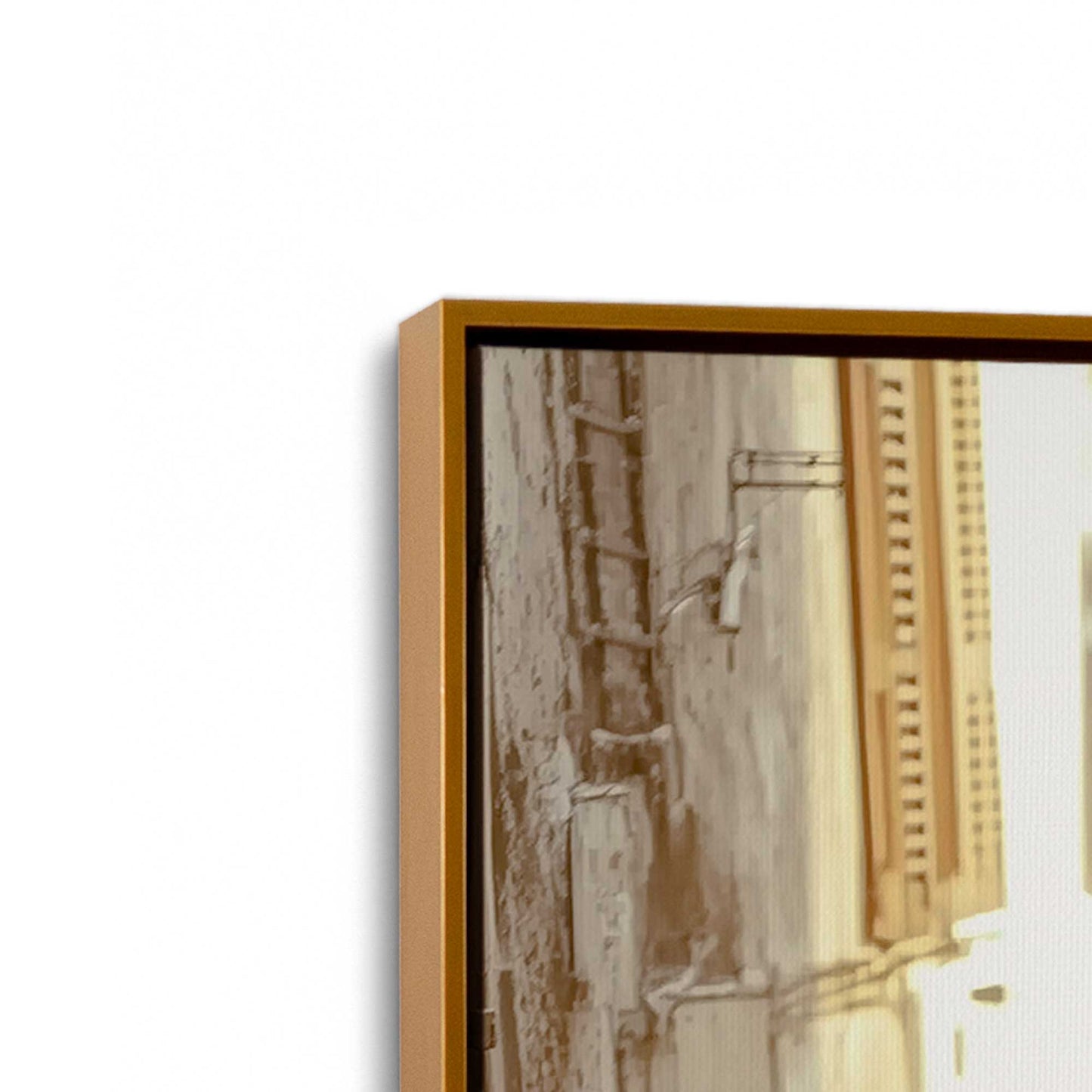 [Color:Polished Gold], Picture of art in a Polished Gold frame at an angle