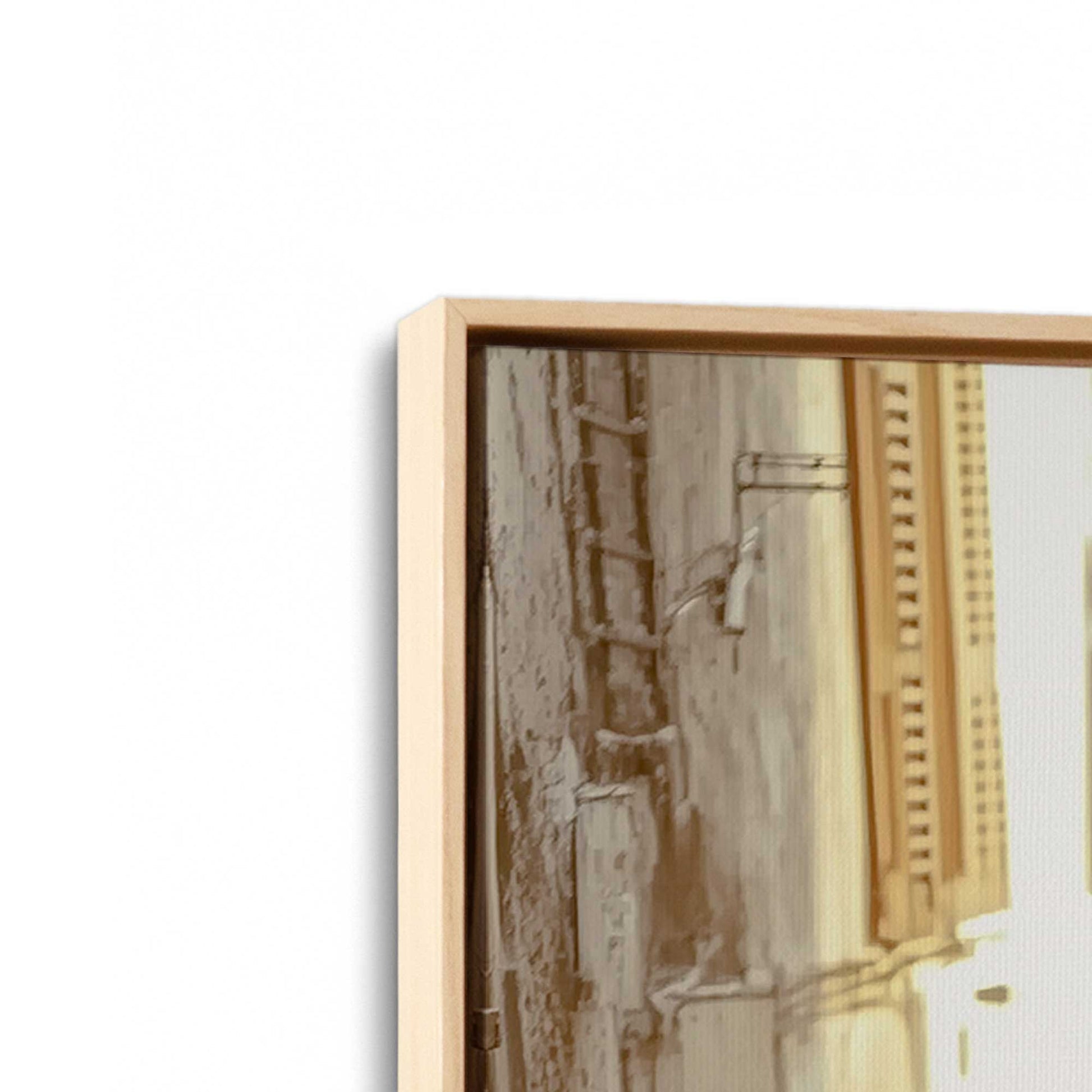 [Color:American Maple], Picture of art in a American Maple frame at an angle